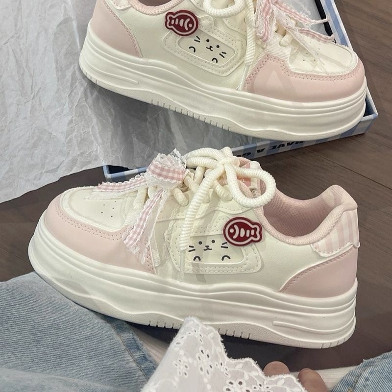 奶fufu厚底小白鞋女2025秋季新款面包鞋可爱小众百搭...